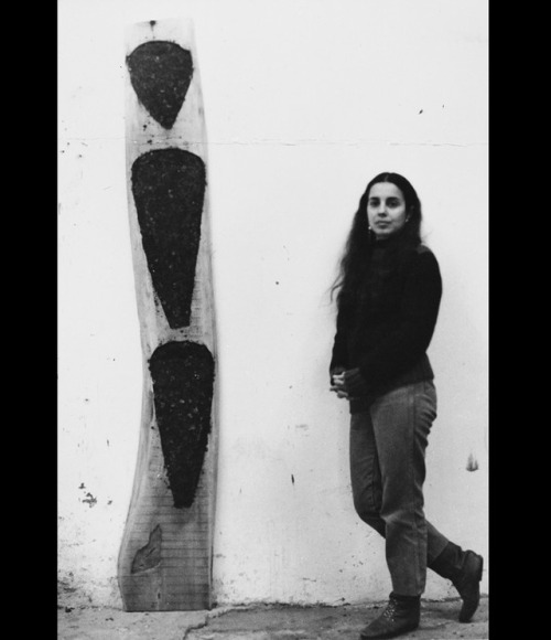  Ana Mendieta with an Untitled Sculpture 1985