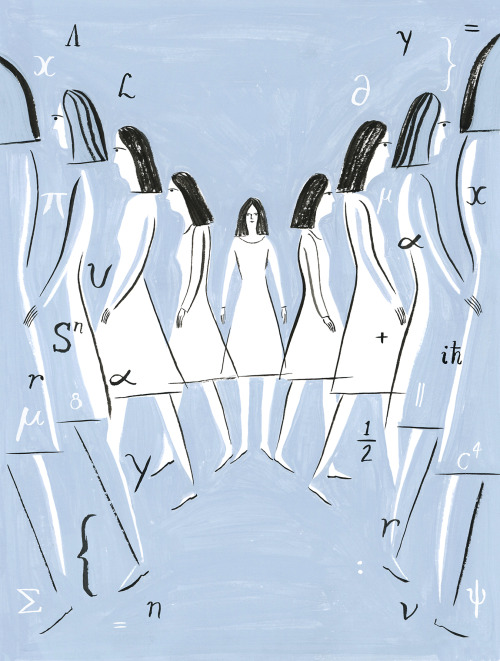 Illustration accompanying an article about a woman’s parallel lives within and without her career as