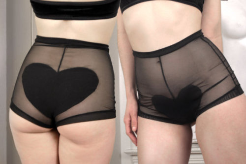 wickedclothes: Heart Underwear These underwear are a sheer mesh except two hearts that decorate them