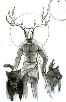 allthingstamriel:  Hircine, Daedric Prince of the Hunt, and Father of Manbeasts,Inktober day 25