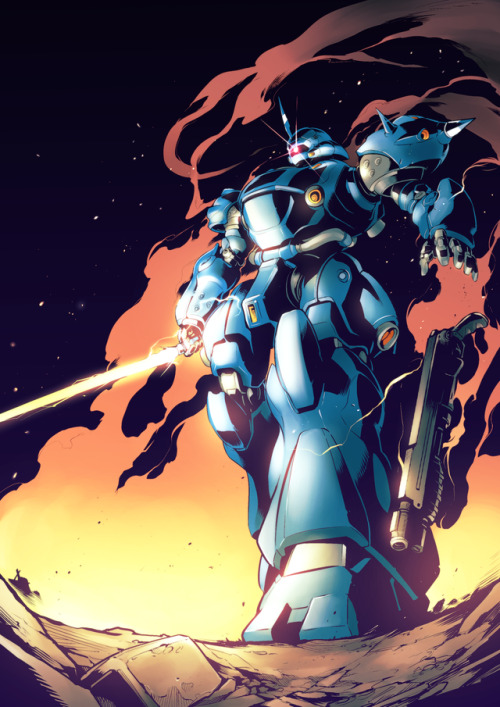 absolutelyapsalus: absolutelyapsalus:  Honestly it’s a surprise to me that GBF’s Mr. Ral never used a Kampfer. Seems like a suit that’d be right down his alley. Tonight’s Gundam of the Day was done by いしゆみ [Personal & Twitter] There