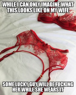 averagecuck:  This is pretty routine. She buys lingerie and lays them out. She wears them for guys she fucks. And sometime down the line she will either model them for me, or show me pictures of her wearing them. Usually it’s photos of her in them.