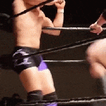 sufferingmen:  piledriveu:  how fuckin hot is this????????first he gets choked with a big fuckin foot on the neck…..when he stumbles down to catch his breath the other wrestler chokes him out even more this time with his knee until he is completed down