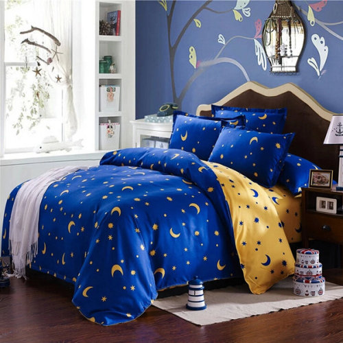 megamellowcreationnight: 4 pcs Star Moon Reactive Printed Bedding Sets Discount code: abbyiry