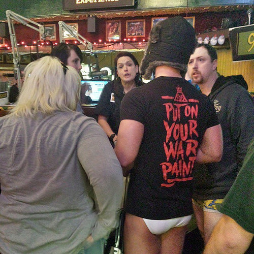 95wiilrock:haggling with a man in underpants, only at the #polarplunge