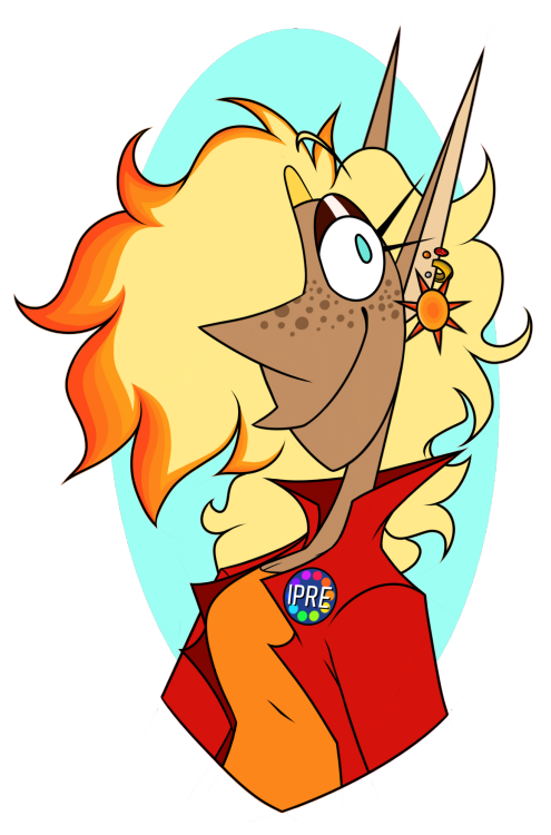 thedoodlefox:My WIIIIIIIFE!!!!!! [ID: Digital drawing of Lup, seen from the waist up. She’s a tan el