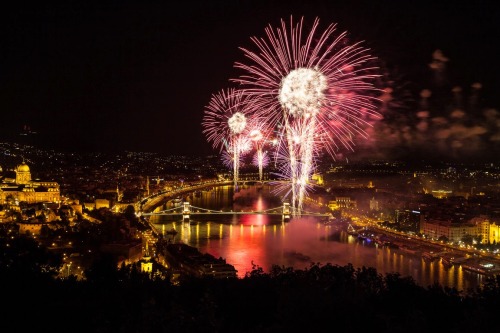 Fireworks on Aug 20 in BudapestToday is a Hungarian national holiday, celebrating St. Stephen I, Hun