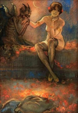 Carga-De-Agua:  Jan Frans De Boever   (1872 - 1949) - The Pact.  Belgian Symbolist