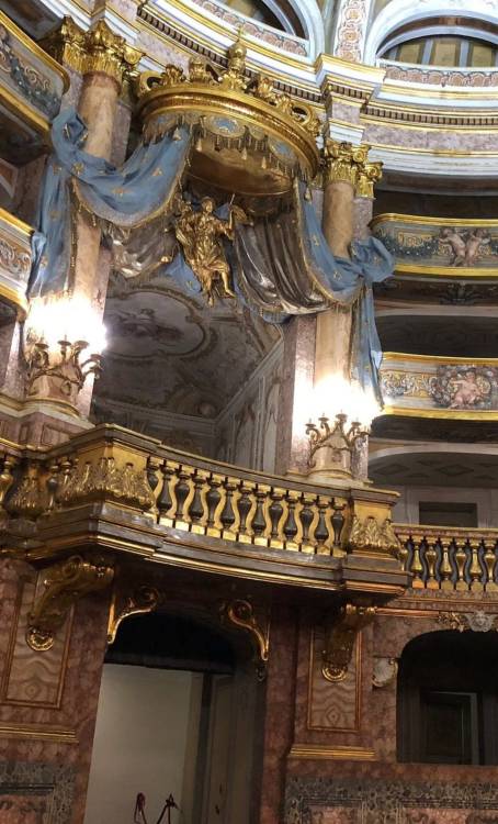 legendary-scholar:  Naples Italy Royal Palace of Caserta Court Teather. Royal Box