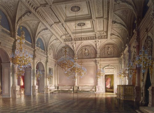 oldpaintings:Mansion of Baron A.L. Stieglitz, 1871 by Luigi Premazzi(Italian, 1814–1891)