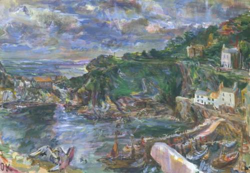 artmastered:  Oskar Kokoschka, Polperro II, 1939, Tate  Kokoschka spent his first months in England in 1939 as a refugee in Hampstead, but around the end of July he moved to Polperro in Cornwall, where he lived on a house on a cliff overlooking the sea.