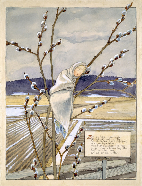 hyperb0rean:By Elsa Beskow (11 February, 1874 – 30 June, 1953) Illustrated poem about trees in Winte