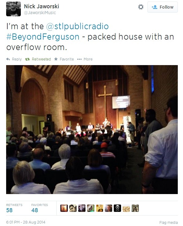 iwriteaboutfeminism:  A Ferguson town hall, held in the Wellspring Church, Thursday