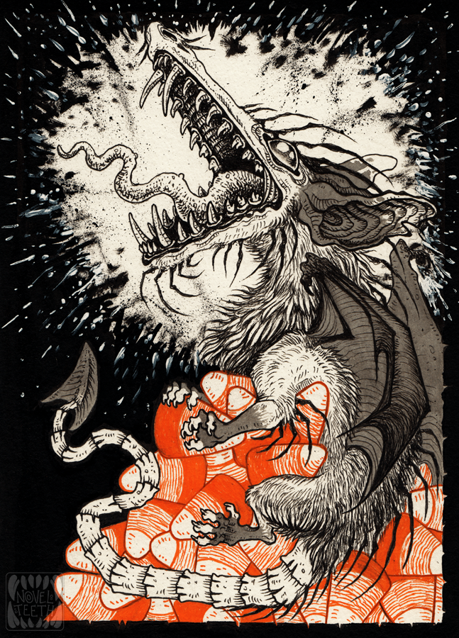 novelteeth:My October sale on Inktober originals is nearly over! Discount prices