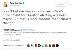 thetrippytrip:The first time I came across Ann Coulter’s utterance and now I know enough of her. She’s completely stupid.  Terrifying how unbelievably STUPID some people are