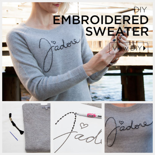 DIY Easy Embroidered Sweater Tutorial and Template from Trinkets in Bloom. Not counting paper, ink a