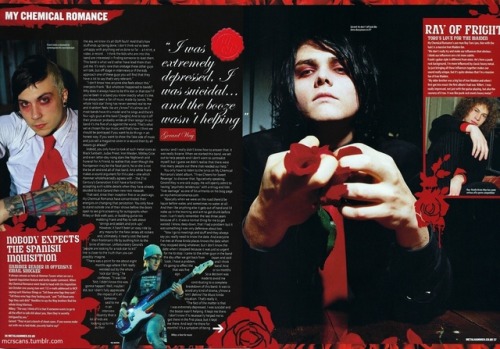 mcrscans:My Chemical Romance article for Metal Hammer, April 2005 by Daniel Lane, photography by Joh