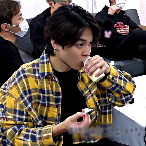 Jimin Drinking Banana Milk