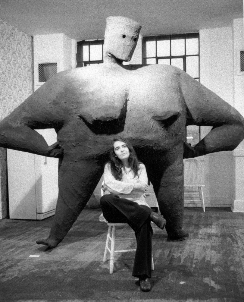 inneroptics:  Kate Millett with her sculpture Kitchen Lady, 1997- Linda Wolf.  