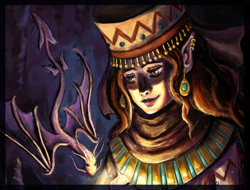 Previews of my pieces for the @checkpointfanzine - two elven sisters with quite different interests 