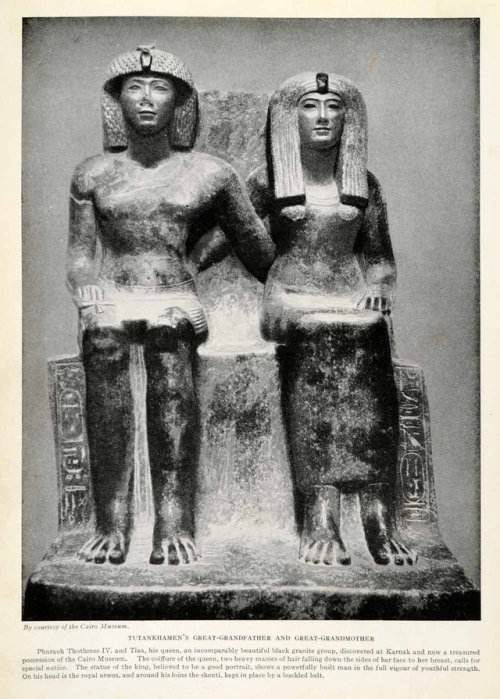spiritsdancinginthenight:Tutankhamen’s Great-Grandfather And Great-GrandmotherPharaoh Thothmes IV, a