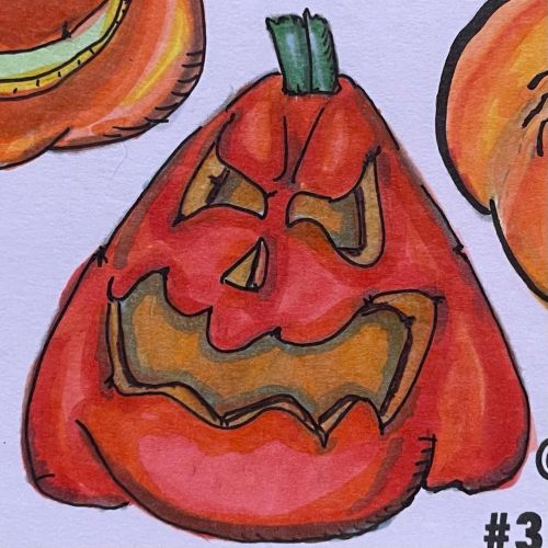 #31jackolanterns day 11, and all caught up! This #jackolantern has gone a bit off  #inktober #inktob