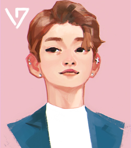 wooosh.. So I decided to make rough portraits of the seventeen members and started up with Joshua! A