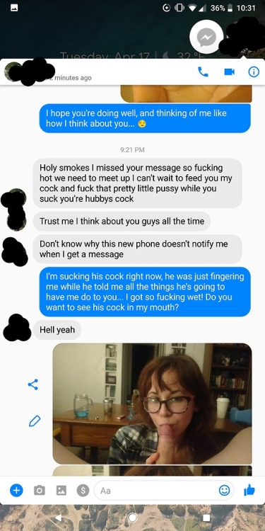 “I want you and my husband to make me feel like a dirty little slut.”Getting her excited about our n