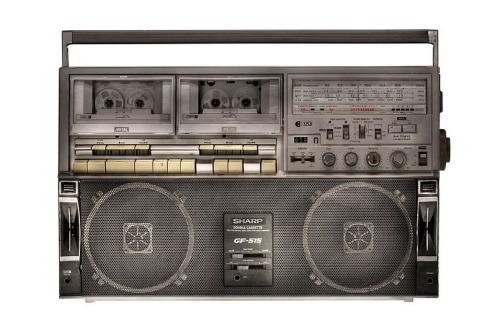 Boomboxes, 1970s-80s. From: Boombox Project, iconic series by photographer Lyle Owerko. Exhibit Mint