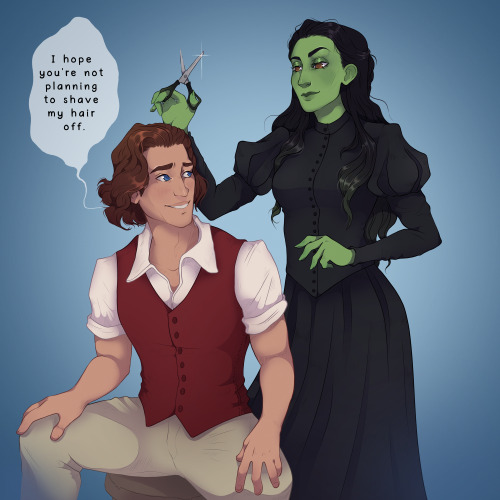 silvervanadis: ✧･ﾟ: *✧･ﾟ:* Commission for Lilli ✧･ﾟ: *✧･ﾟ:* Elphaba and Fiyero from Wicked.