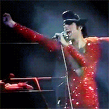 fuckyeahmercury:Freddie’s outfits → Red sequin leotard, worn live on stage in 1979.