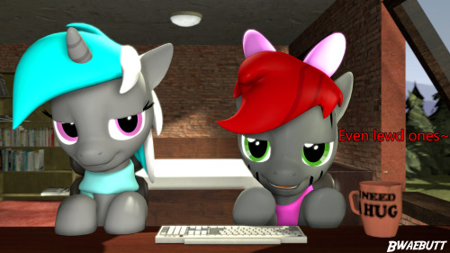 bwaebutt:ask-bwae-star:Ask blog is a go o3o  Ask away~Introducing my new ask blog thingy. Where you can go and ask two horses pretty much anything. Most if not all questions will be responded with a SFM pic. :3=o Looks cute owo