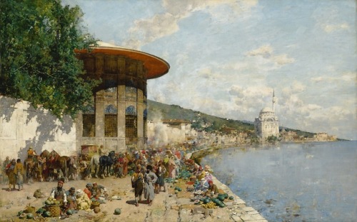 Alberto Pasini - Faubourg de Constantinople - 1877- Link to High resolution - 
