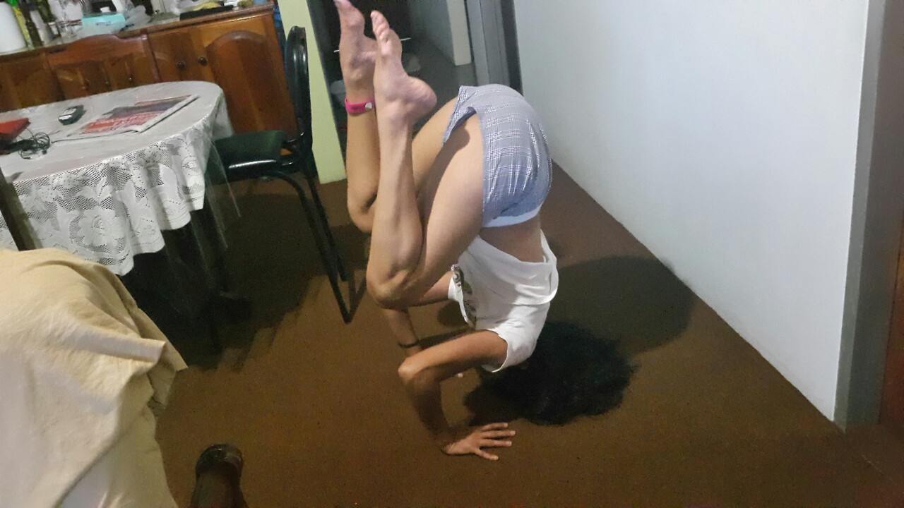 Getting into headstand. ..