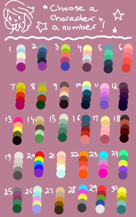 magicalsquirrel:I got tired of doing the same color palettes sooooo I made my own. Send me one!
