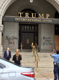 micdotcom:  Someone tagged the Trump International Hotel with “Black Lives Matter” An unknown man spray-painted the walls of the Trump International Hotel in Downtown Washington, D.C., on Saturday afternoon in broad daylight as seemingly unconcerned