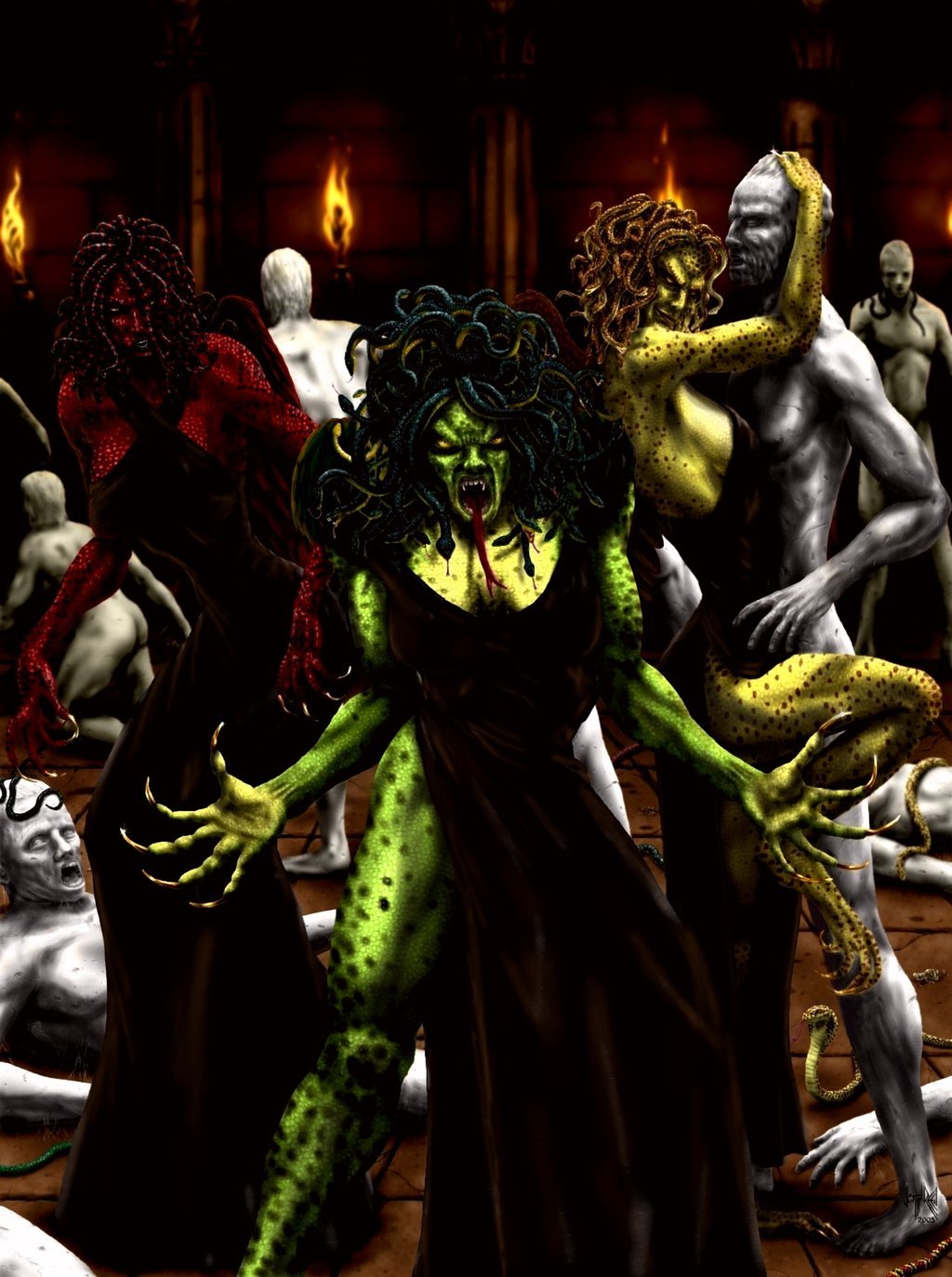 &ldquo;The Gorgons&rdquo; by HarryBuddhaPalm on DeviantArt.