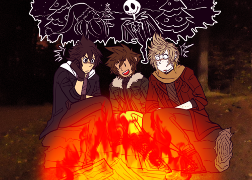 destiny-islanders:  Story time around the campfire with Sora! :D(Click on the panels for Sora’s narration! No worries if you can’t access them, though– my original intention was to tell the story through the pictures!)