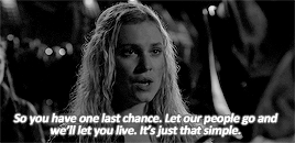 love-galores: the 100 meme » one/eight scenes→ clarke sending her message to the mountain men (episo