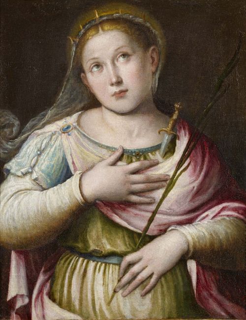 Barbara LonghiSt. Justina of PaduaOil on canvas, 38 x 29.5 cm, 16th/17th  century