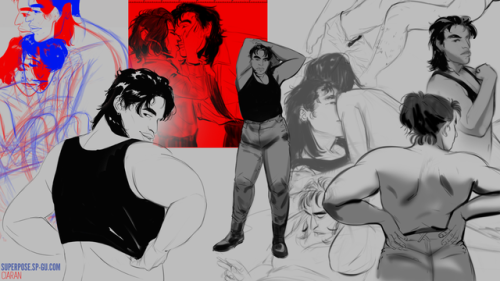 saint-vagrant:2 recent panels and a bunch of sketches for criminally excellent webcomic superpose  ✨✨🌊✨✨     