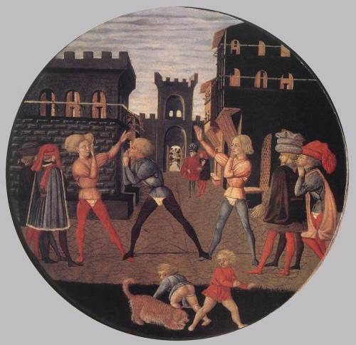 junck-ritter: The game of Civettino  Giovanni di ser Giovanni Guidi from Florence, painted the attac