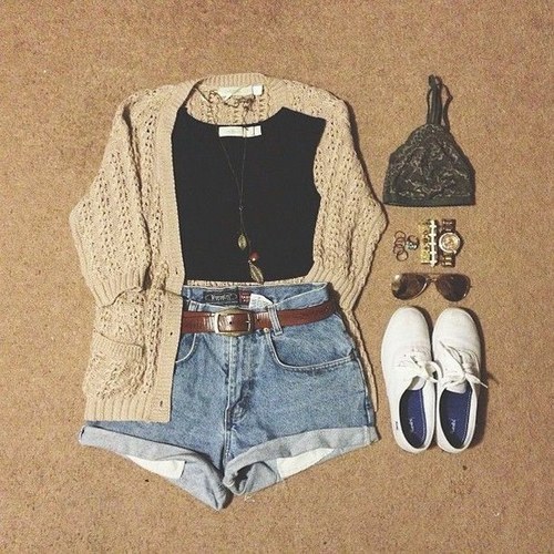 Cute high waisted shorts outfits tumblr