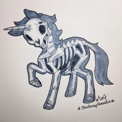starsheepsweaters:Inktober day 11 - “Spooky Scary Skeleton”