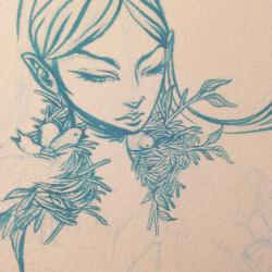 jenleesketchbook:  Work in progress! I am getting totally sucked into this one. 🐦🌿 #art #artist #artnerd #artwork #myart #drawing #painting #jennaleeauclair #girl #artistsoninstagram #artcollective #artistcollective #sketch #doodle