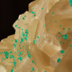 ifuckingloveminerals:  Calcite, Dioptase