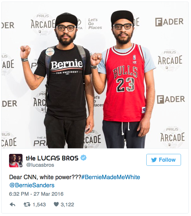 micdotcom:  Black Bernie Sanders supporters mock media whitewashing with #BernieMadeMeWhite