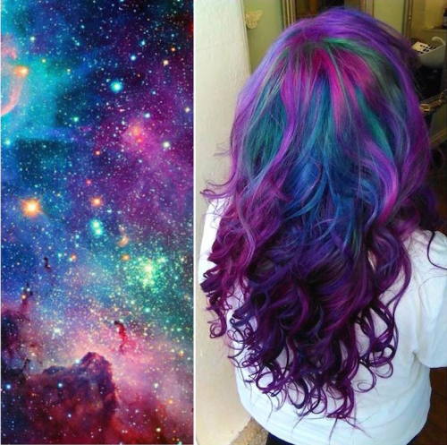 Porn photo sixpenceee:   Galaxy Hair Taking inspiration