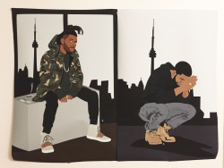 houseofdawn:  The Weeknd X Drake || prints available16in x 24in or 20in x 30instore || instagram || houseofdawn​