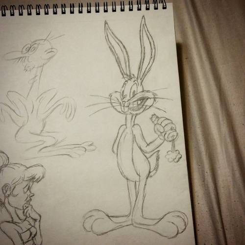 A very sketchy Bugs Bunny I tried to do from memory some months back. #happybirthday #bugsbunny